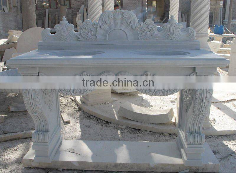 Western Style White Stone Sink Shelf