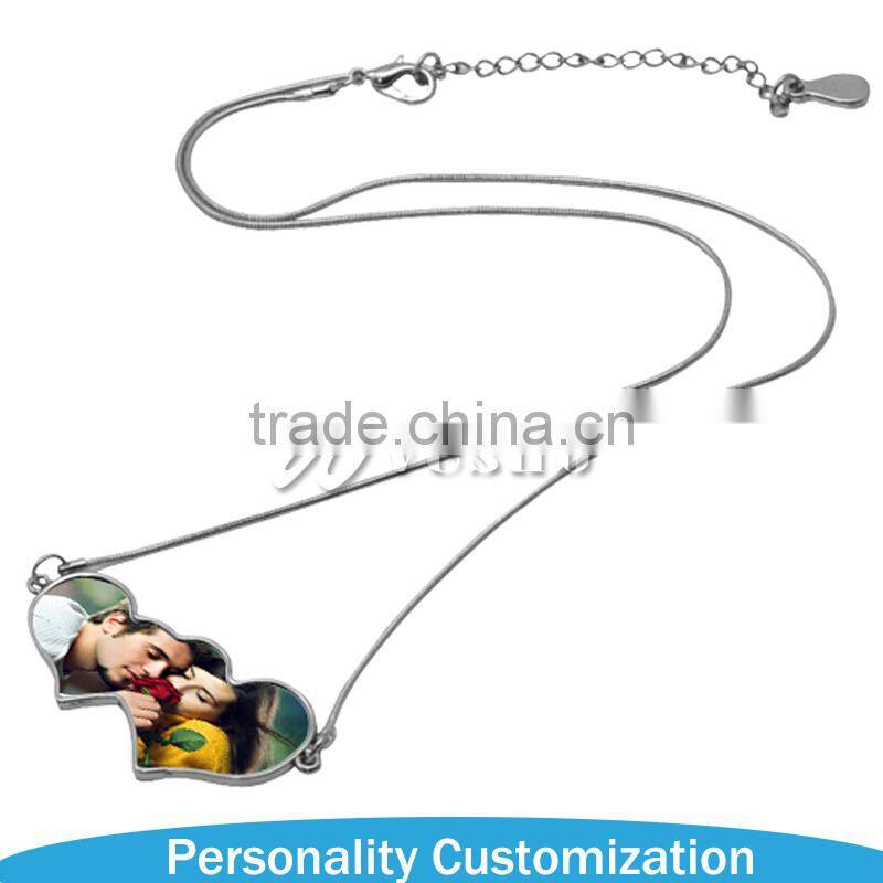 Models Fashionable Design Sublimation Blanks Heart Shape Necklace made in China