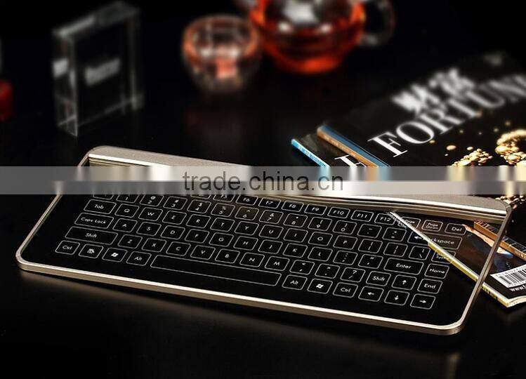 Newest Fashion Glass Touch LED Backlit Universal Wired Keyboard Transparent Glass LED Touch Keyboard