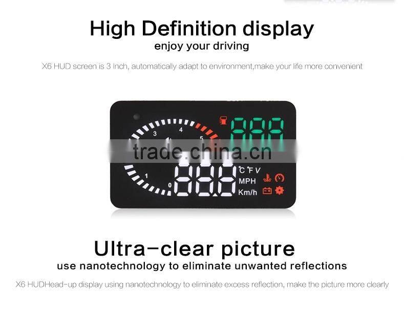 X6 OBD2 Hud Car Head Up Display System