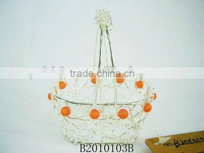 Silver Metal Chirstmas Decorative basket