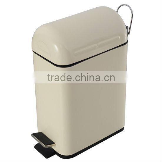 fasionable top polishing body red powder coating with pedal trash bin rublish bin garbage canister