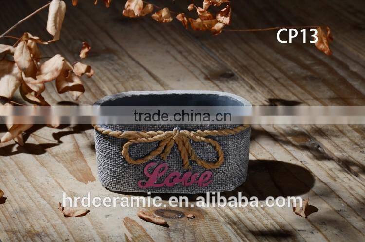 2016 concrete flower plant planter colorful decorative cement flower pot