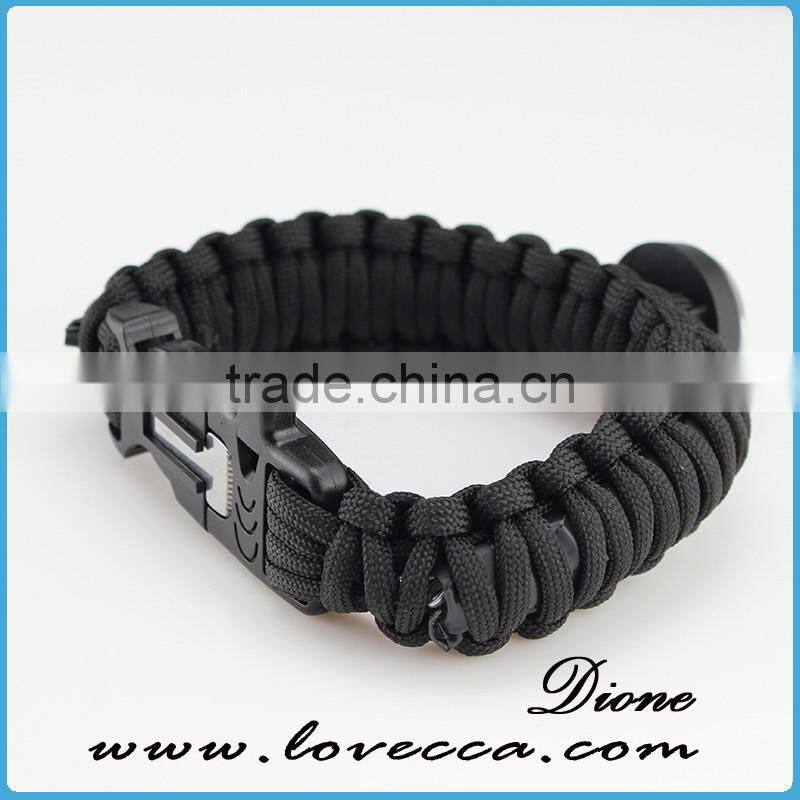 25cm length can laser team logo paracord compass bracelet