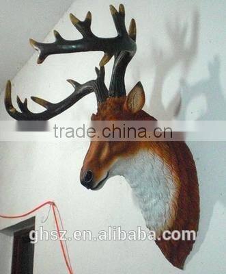 Guo hao 2015 custom resin advent decoration items, deer head figurein for home decoration