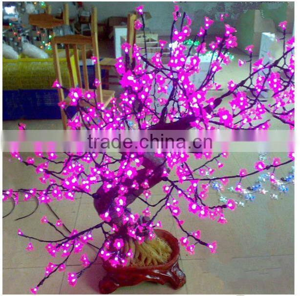indoor hotel decoration led cherry blossom tree light ornamental bonsai tree