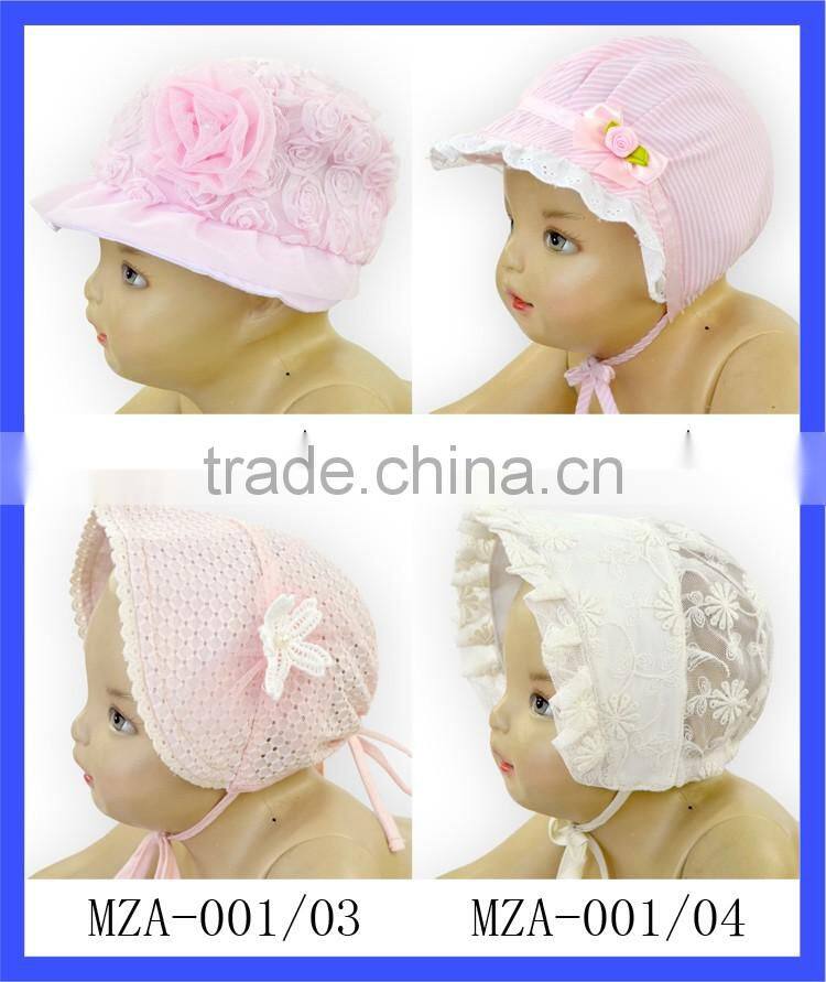 wholesale baby hat cotton pink lace hat baby caps and hats