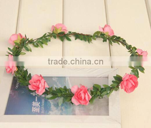 High Quality Bohemian Style Floral Flower Rose Party Wedding Hair Head Wreaths