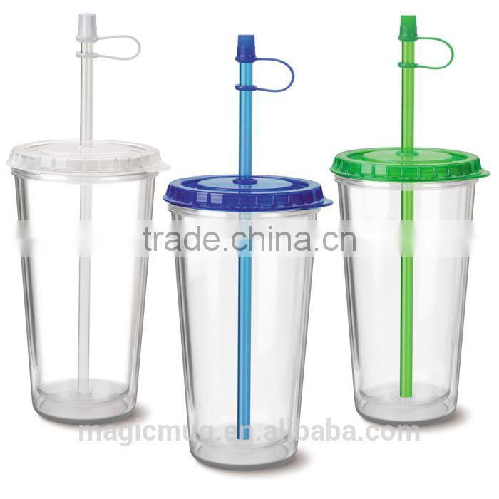 32Oz Plastic Cup with Straw for Promotion