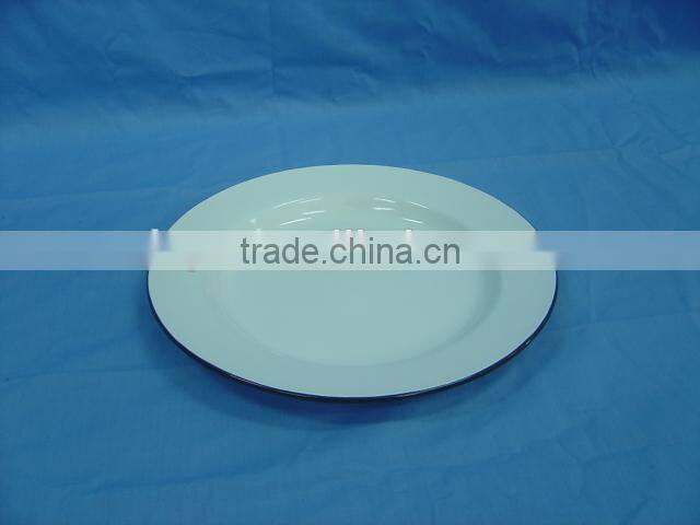 enamelware 14-26cm white porcelain enamel unpatterned soup plates plain
