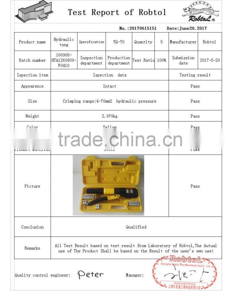 70mm2 hydraulic crimping tool pliers dies wire terminal battery cable lug crimper