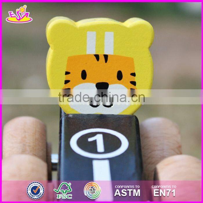 2017 New design tiger shape kids toy wooden cars W04A334