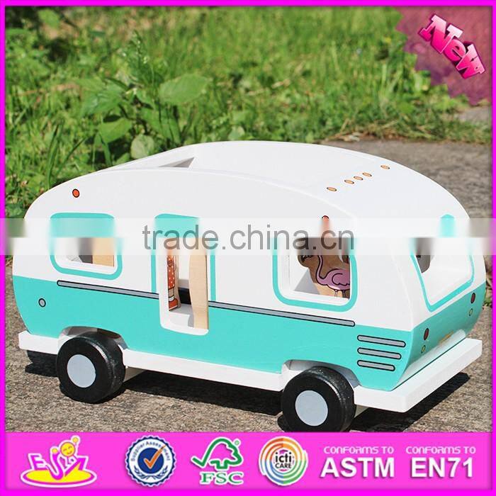 2017 New products kids funny animals and four people wooden toy cars W04A313