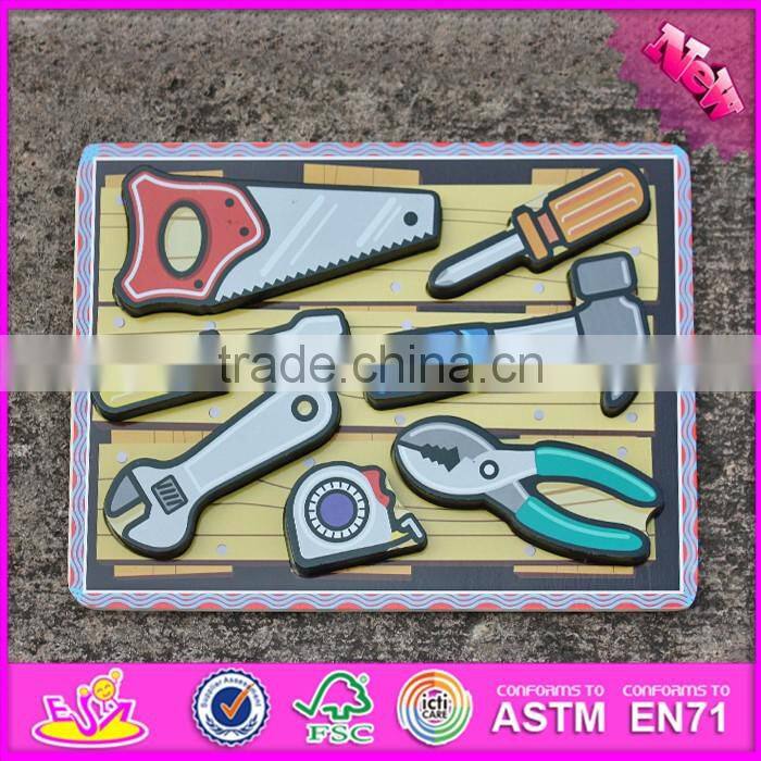 2016 new design educational identify toy wooden shape puzzles for toddlers W14D016