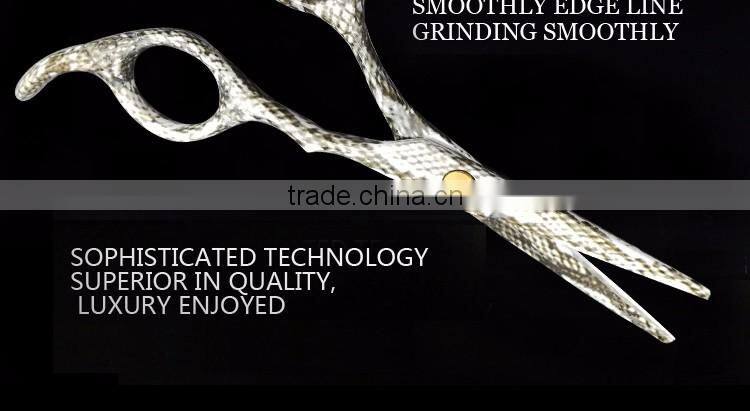 QJ-HC48 Punk style hair dresser cutting scissor with special pattern