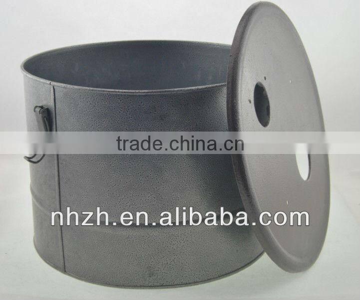frizzling silver coal hod,trash bin,garbage bin
