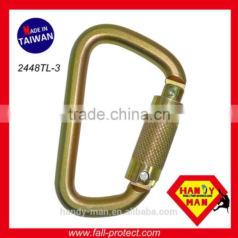 With CE EN362 Certification Steel Classic D Type Quicklock Carabiner
