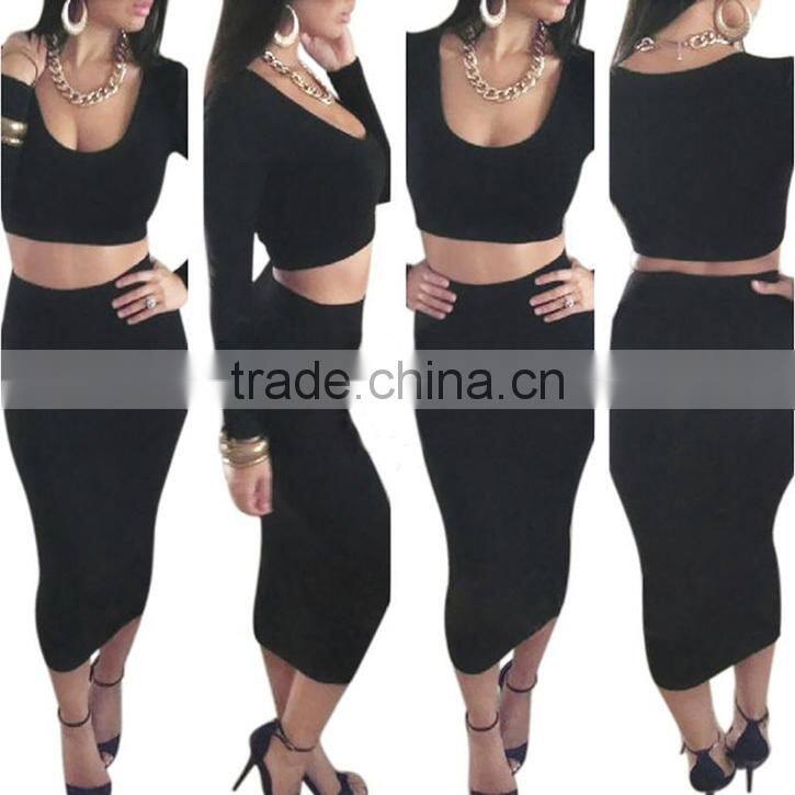 Maxi Skirt MWomens Cocktail Clubwear Party High Waisted Long Sleeve Bodycon Bandage Dress Long Skirt Size :M