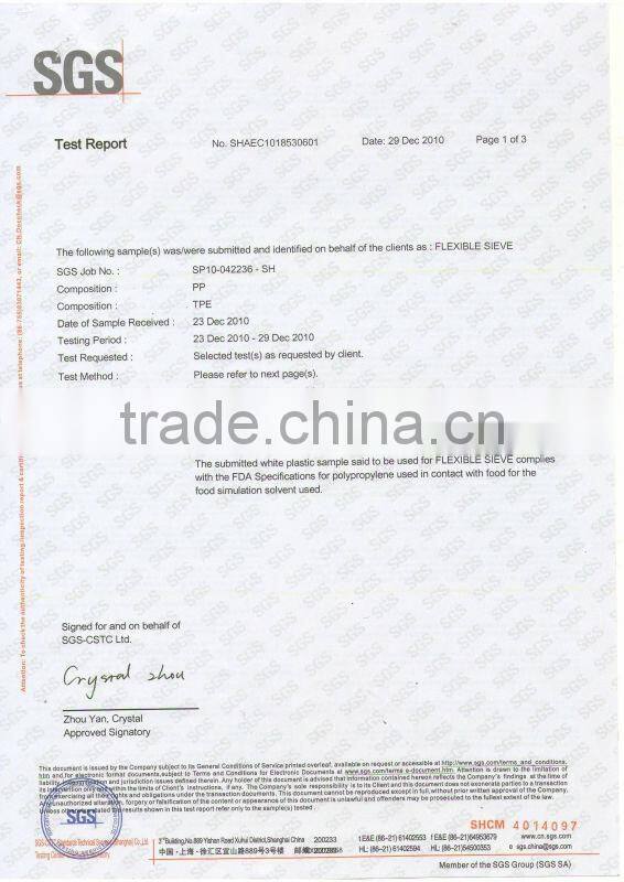 Round Collapsible Kitchen PP Plastic Rice Sieve