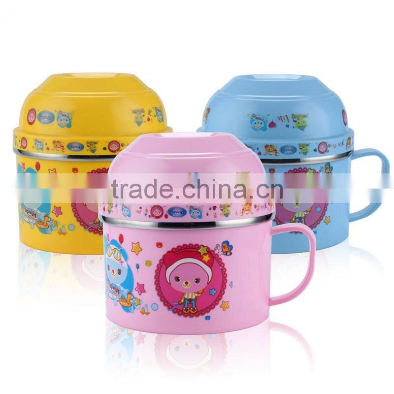 eco-friendly stainless steel and plastic bento box for kid outdoor use