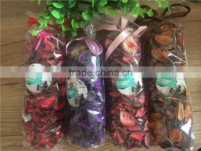 customized colorful scented dried flower in opp bag or organza bag