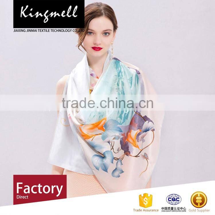 Custom-made silk satin printed scarf from Chinese supplier