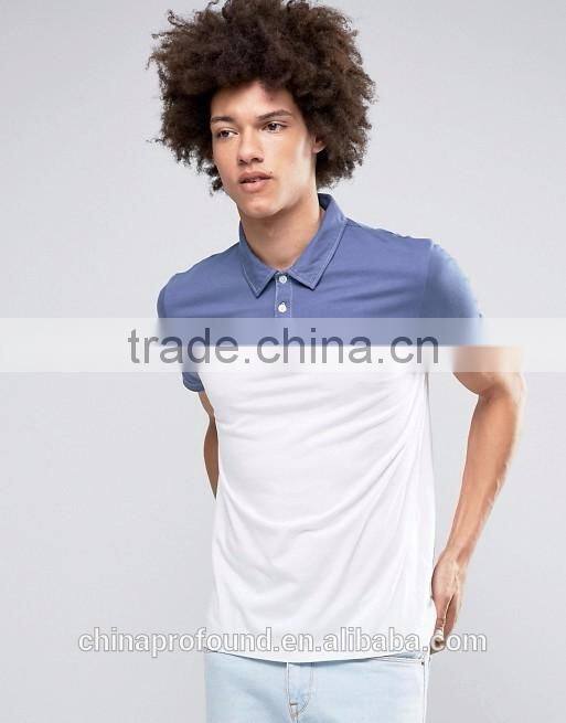 mens t-shirt polo custom design dip dye polo tshirt dye dip new models fashion tee China manufacturer 2016