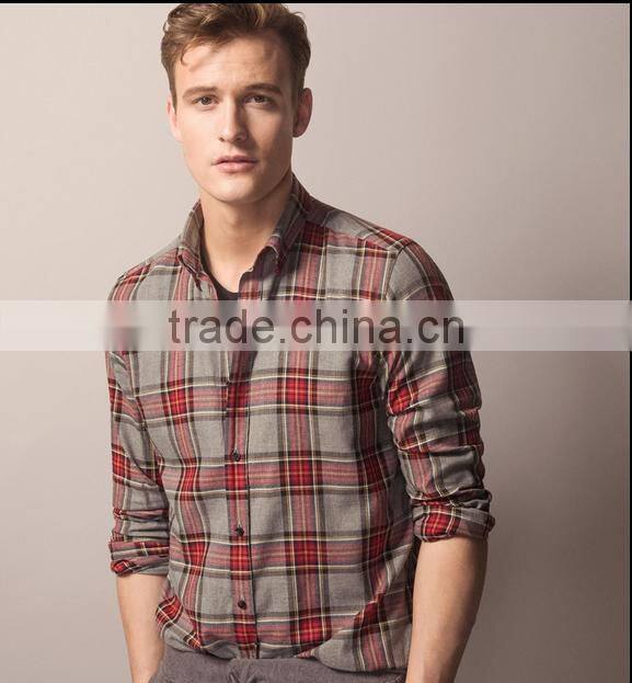 new design Small checked Blends cotton men shirt SL0078