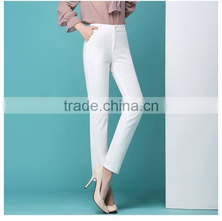 Nine pants female small straight pipe spring 2017 OL high waist pants occupation skinny jeans casual trousers custom made