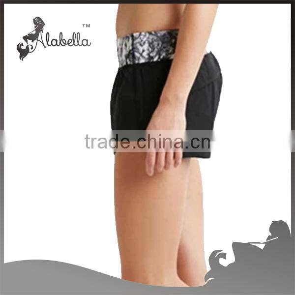 Sublimation print Women shorts with print panel woven fabrics