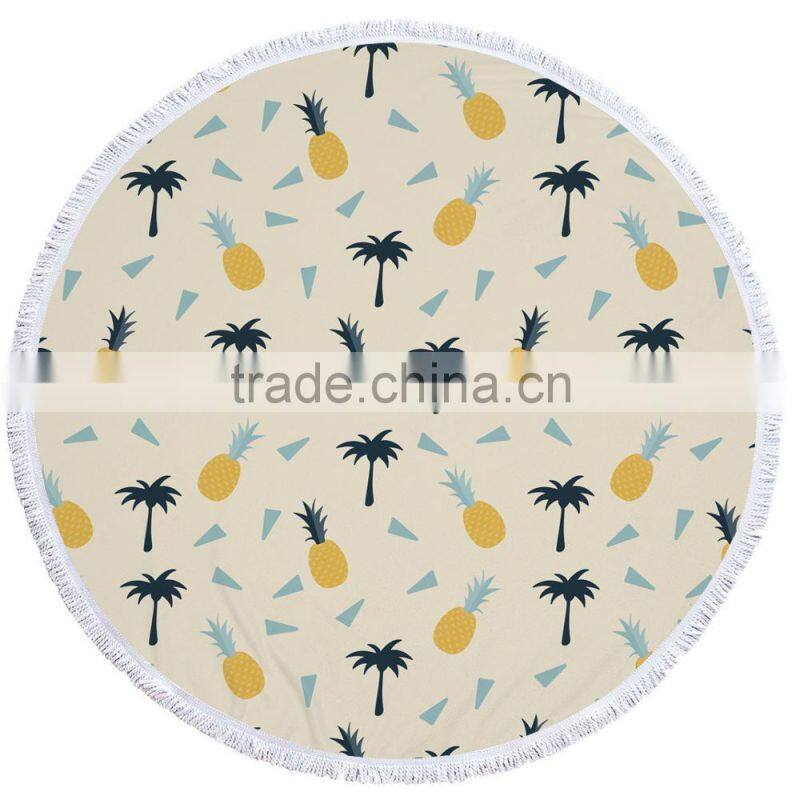 2017 hot sale soft high quality printed round beach towel women shawls