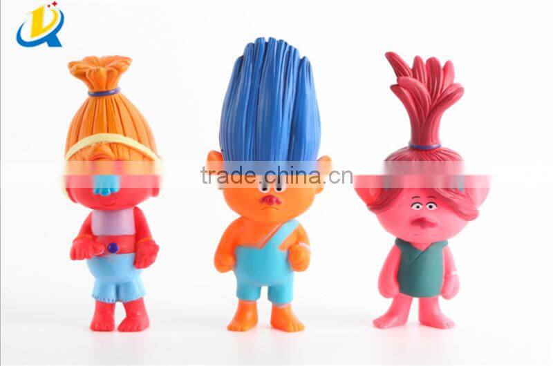 hot selling new movie Trolls action figure cute colorful figure for kids