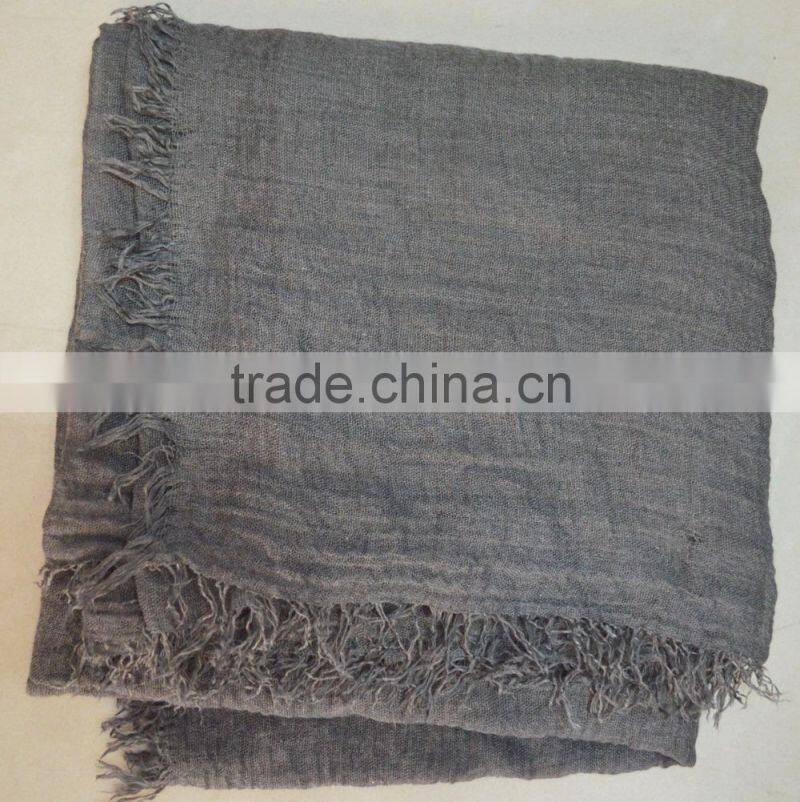 2016 hot stylish lady square short tassel fringes soft TR cotton scarf