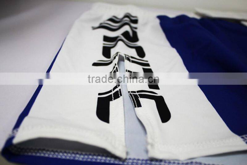 BLUE AND WHITE PRINTED MMA SHORTS WITH HIGH QUALITY AND FASHION DESIGN