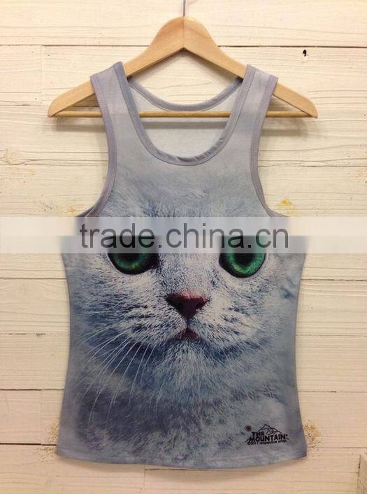 ladies animal printing tops,full printing tank top