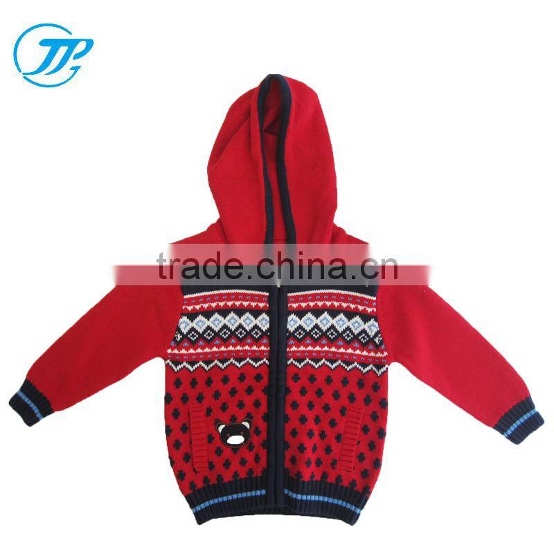 Woolen Baby Boy Cardigan Sweater Kids Computer Knitted Pattern Unisex Sweater For Wholesale