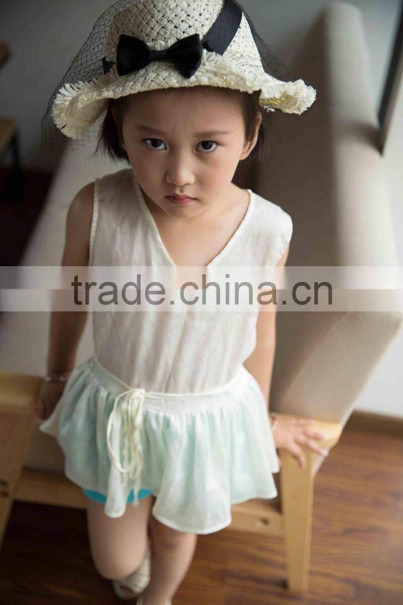 COOL KID ZONE lovely white chiffon children suit girl child garment