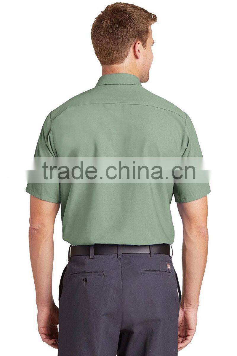 Factory Custom Logo Short Sleeve Shirt Uniform Work Clothes Cotton Mechanic Workwear In Baoding