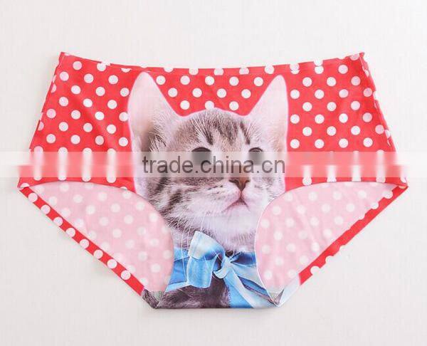 2017 Manufacturer Customized Your Own Brand Design Funny Cute 3D Print 95%Modal 5%Spandex Private Label Women Underwear