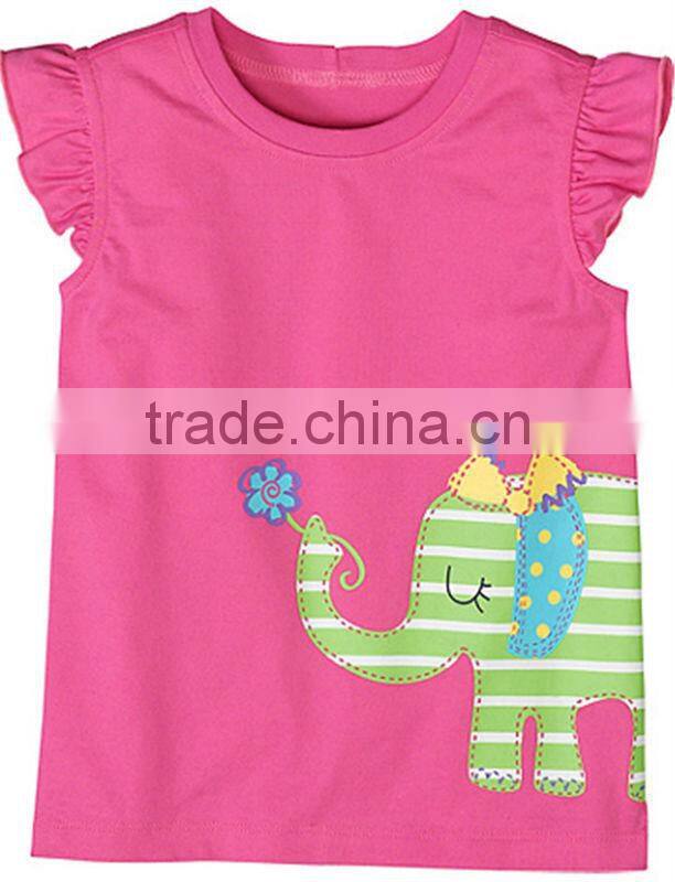 Ruffle sleeve striped v neck t shirt for Girls