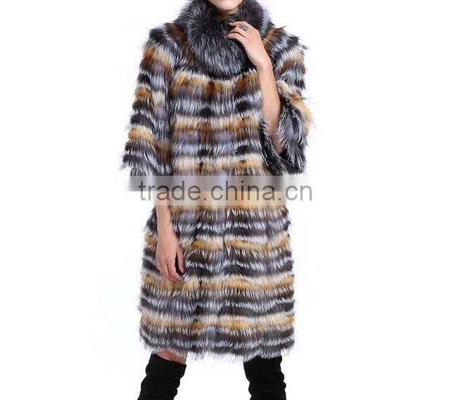 PC-257 Brand Elegant Style Women Winter Coat Real Fox Fur Coat