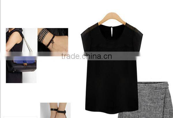 European and American style summer new fashion V neck perspective women chiffon,chiffon fabric