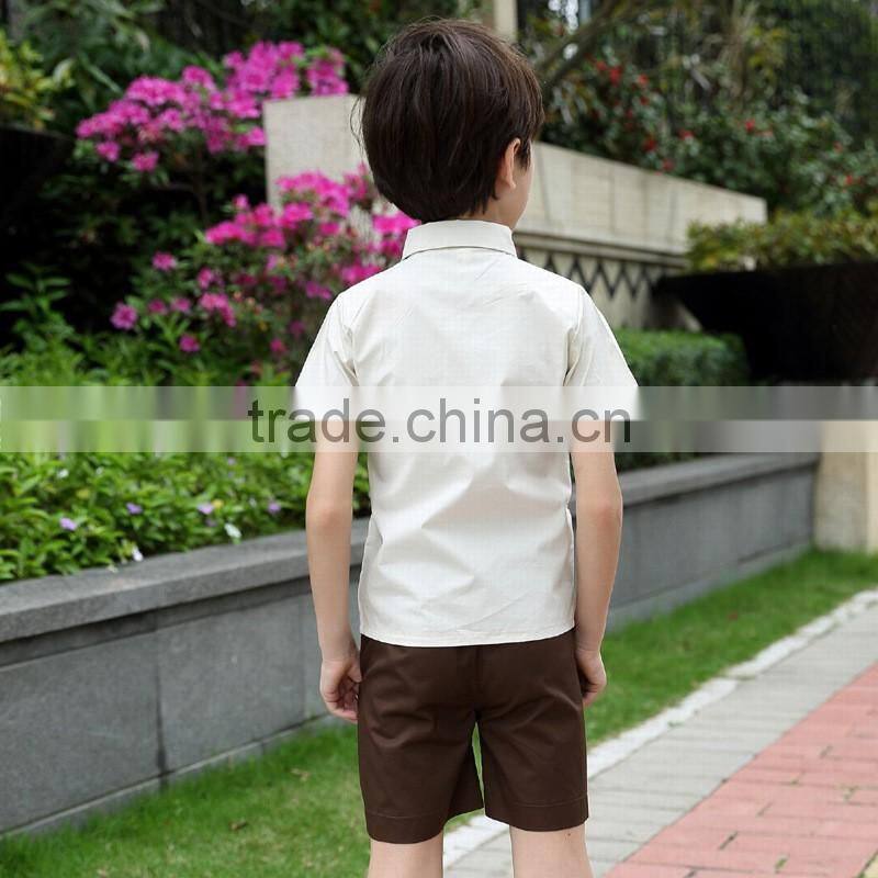 Juqian OEM LOGO school Wearing Shirts and Shorts Boys Primary School Uniform