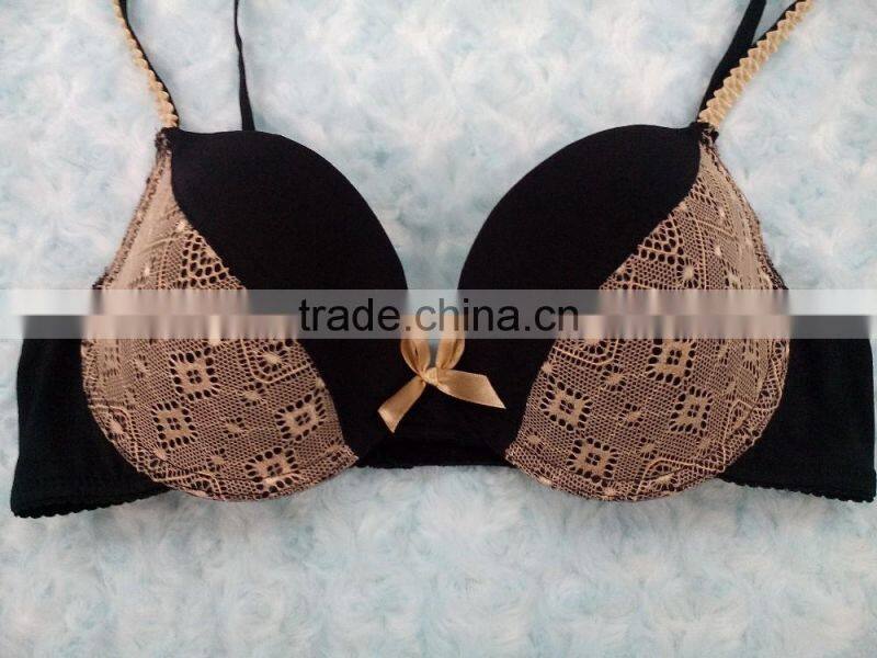 lace mesh on full cup bra and brief sets special techniced straps new sanhui Underwear OEM service