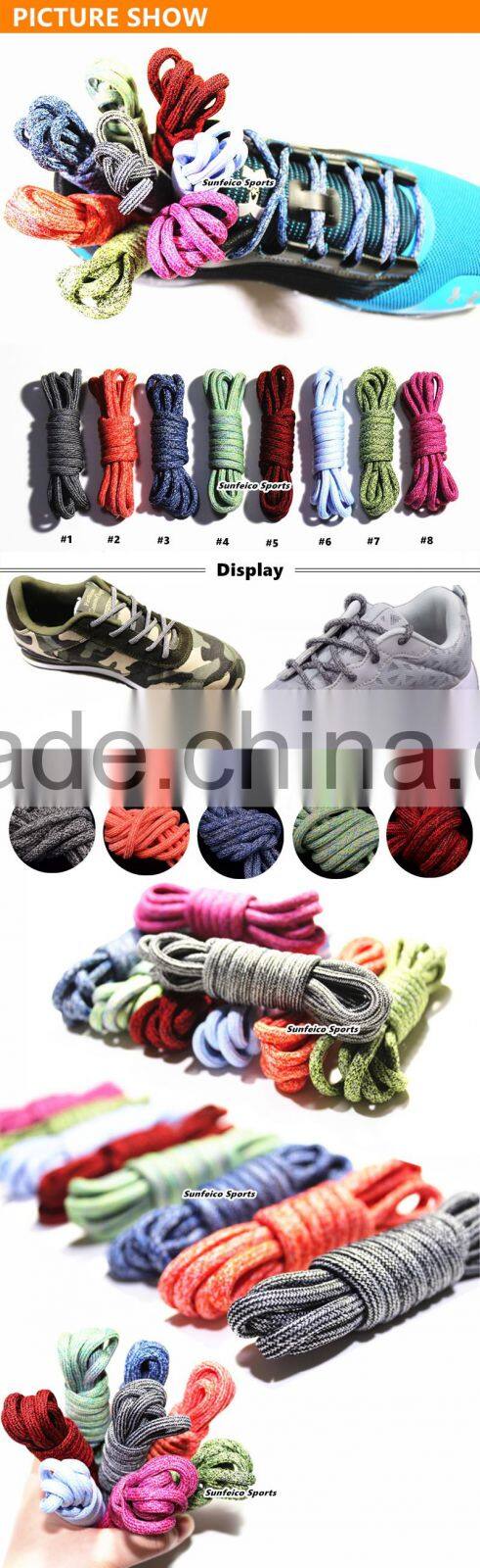 New Style Fleck Regular Rope Hiking Marathon Sports Shoes Laces - 130 CM Long Yeezy Shoes Thick Round Strings - Accept Custom