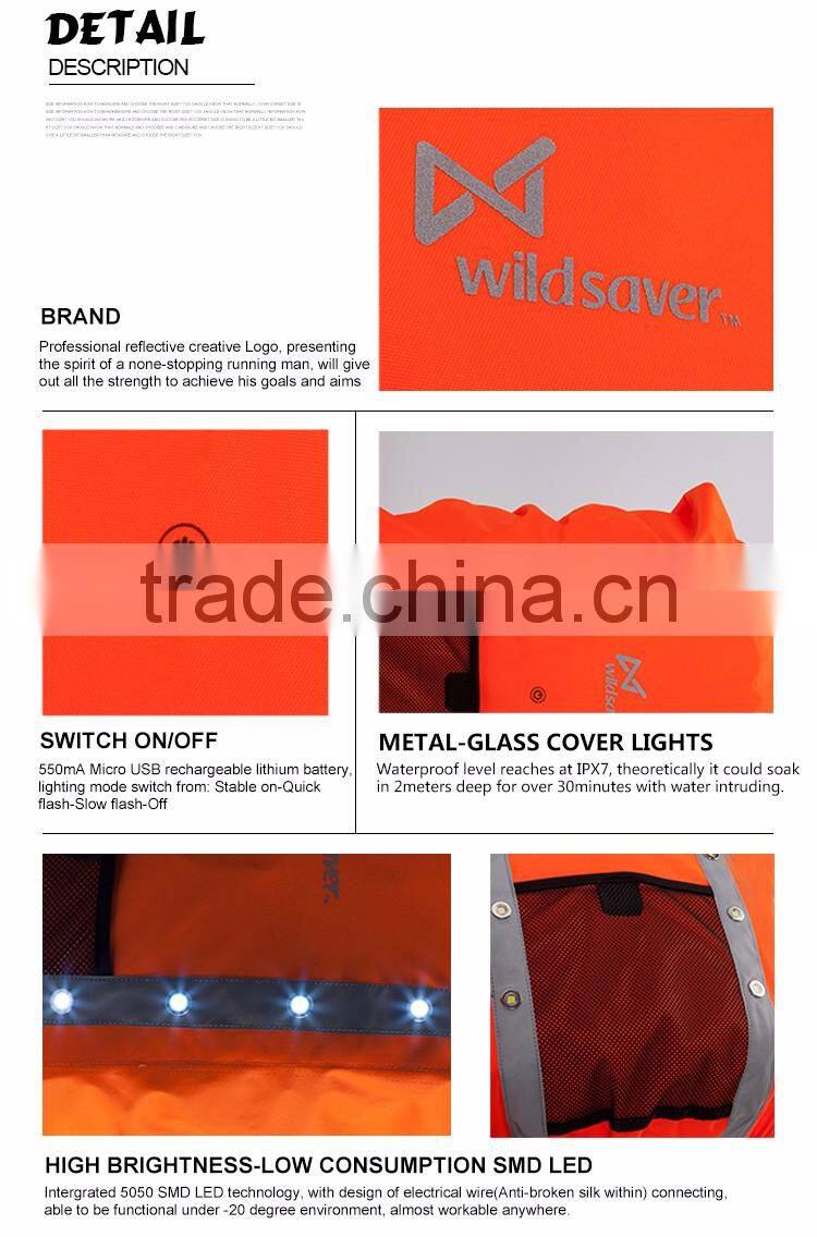 45L flashing reflective hi vis hiking bag cover backpack cover