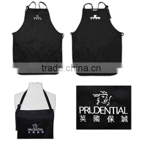 Wholesale promotional cheap cotton black butchers aprons (AP013)