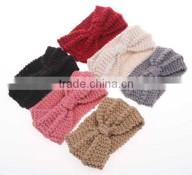 2014 alibaba wholesale chunky knotted winter crochet headbands
