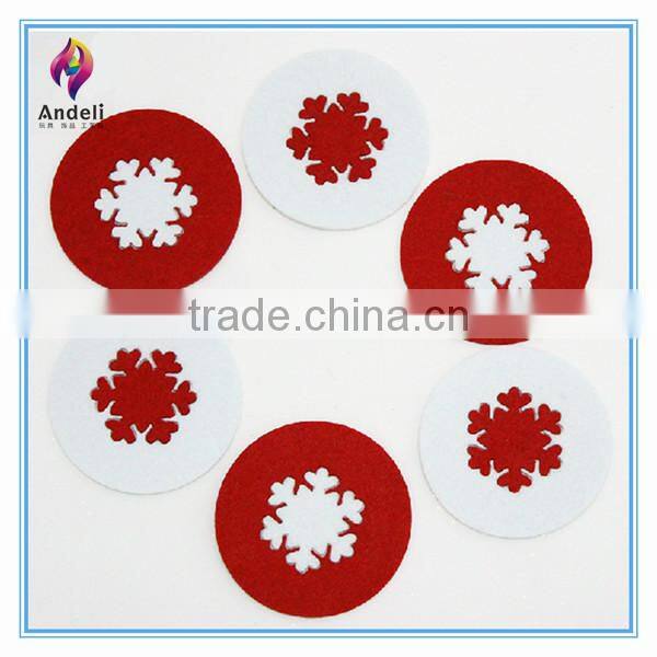 new design round felt snowflake christmas placemat