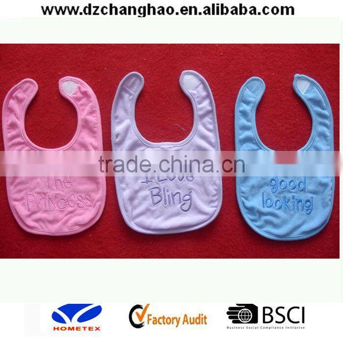 customized design baby bib with embroider